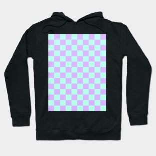 Purple and Mint Checkered Pattern Hoodie